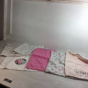 Baby Burping Cloths Lot of 6 Multicolored Girls 4 Monogramed 2 Not